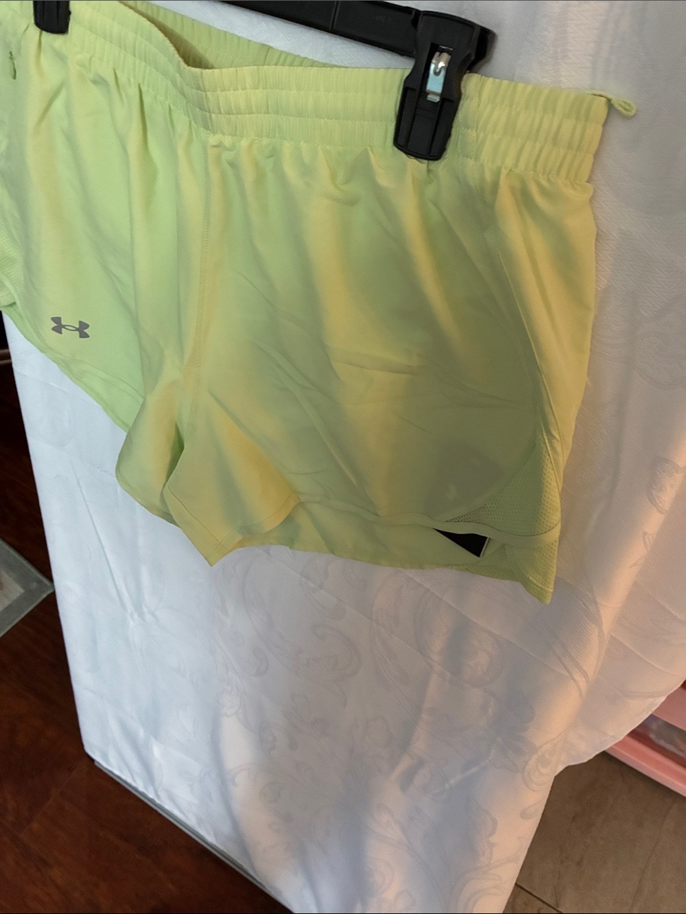 Under Armour Women's Lime Green Running Shorts - Picture 3 of 4